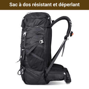 Sac de Randonnée 50L – Robuste – Sac à Dos Grande Randonnée, Trekking Autonomie & Voyage – Dos Réglable & Confort Portage