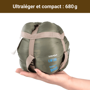 Sac de Couchage Ultralight – Duvet Été 15°C Confort / 9°C Limite – Ultra-Compact, Léger & Idéal Trekking ou Refuge