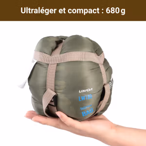 Sac de Couchage Ultralight – Duvet Été 15°C Confort / 9°C Limite – Ultra-Compact, Léger & Idéal Trekking ou Refuge
