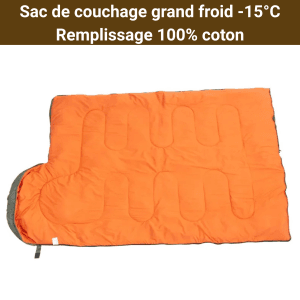 Sac de Couchage Grand Froid -15°C – Duvet Hivernal Haute Montagne & Expédition – Thermique, Robuste & Capuche Chaud