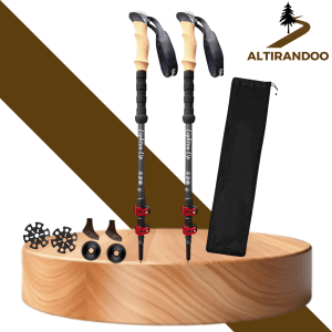 Bâtons de Marche Carbone Télescopiques 65-135cm (La Paire) – Bâtons Trekking Ultra-Légers, Antivibration & Poignée EVA