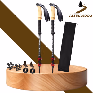 Bâtons de Marche Carbone Télescopiques 65-135cm (La Paire) – Bâtons Trekking Ultra-Légers, Antivibration & Poignée EVA