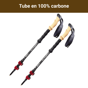 Bâtons de Marche Carbone Télescopiques 65-135cm (La Paire) – Bâtons Trekking Ultra-Légers, Antivibration & Poignée EVA