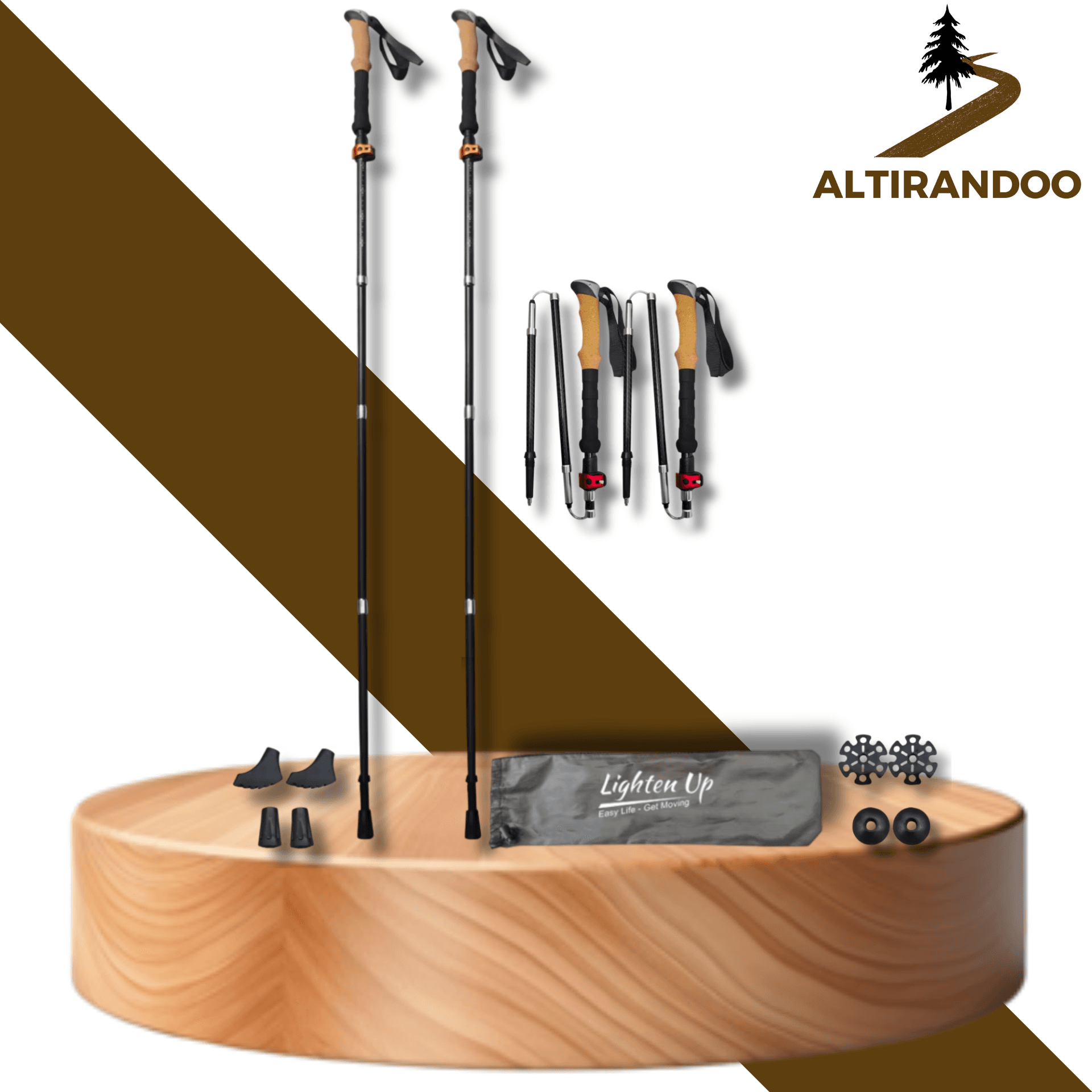 bâtons de marche pliables carbone