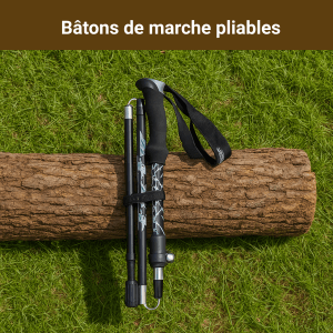 Bâtons de Marche Pliables 110-125cm (La Paire) – Bâtons Trail & Trekking Compacts, Aluminium & Montage Rapide