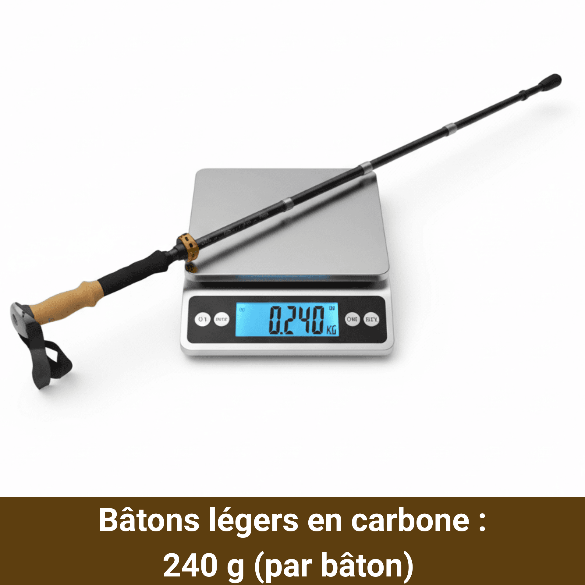 baton de marche carbone pliable