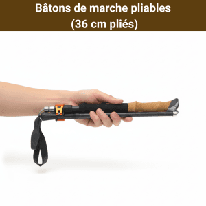 Bâtons de Marche Pliables Carbone 114-140cm (La Paire) – Bâtons Trail & Trekking Ultra-Légers, Compacts & Antivibration