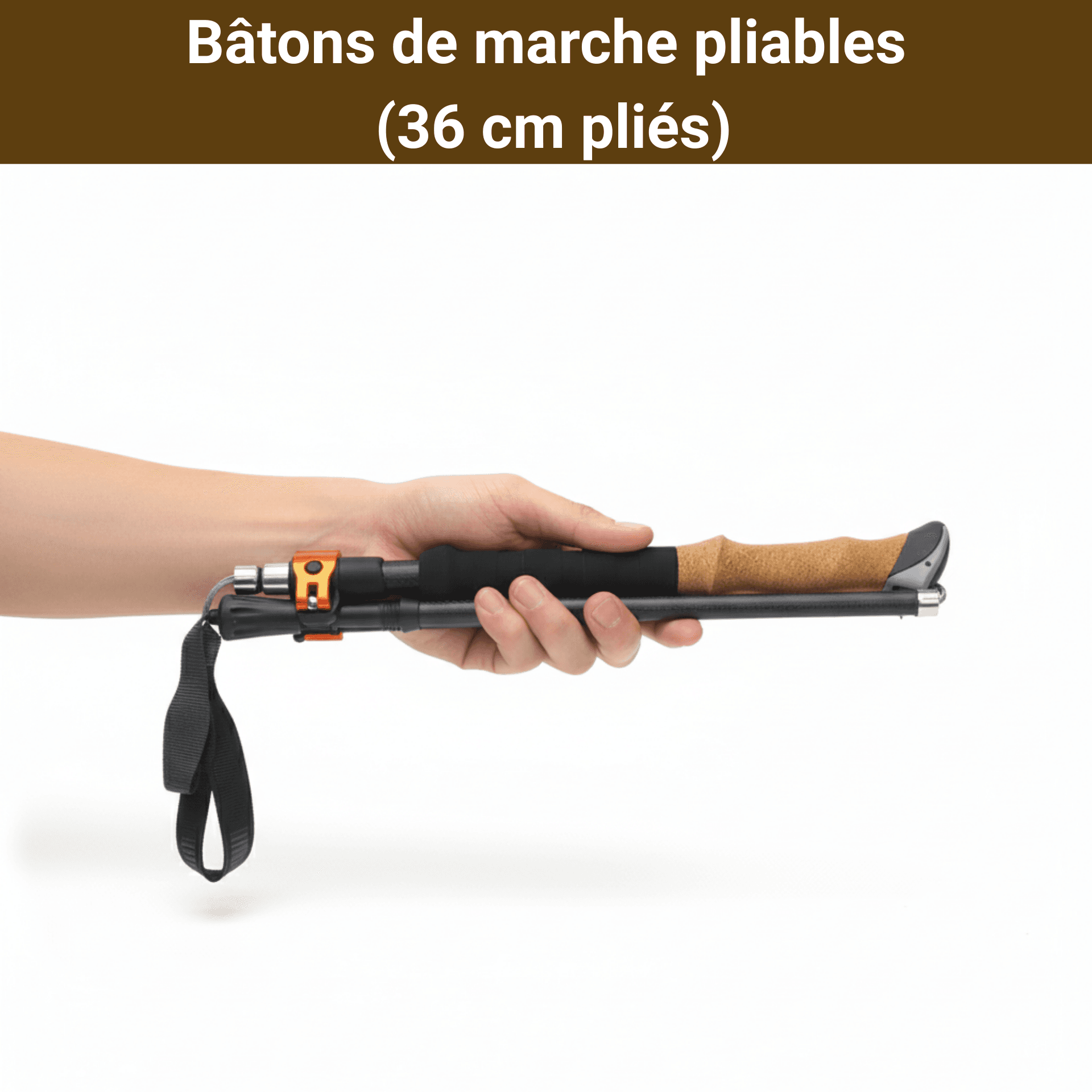 bâton de marche pliable léger