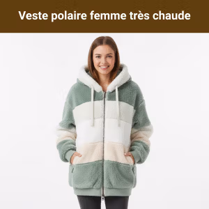 Polaire Femme Épaisse & Chaude – Veste Thermique Coupe-Vent – Trekking & Randonnée